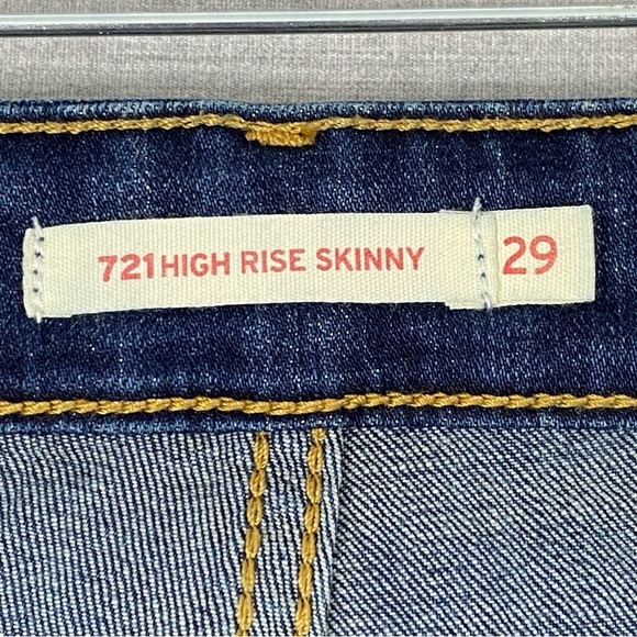 Levi's 721 High Rise Skinny Jeans Sz 29 - Picture 6 of 12